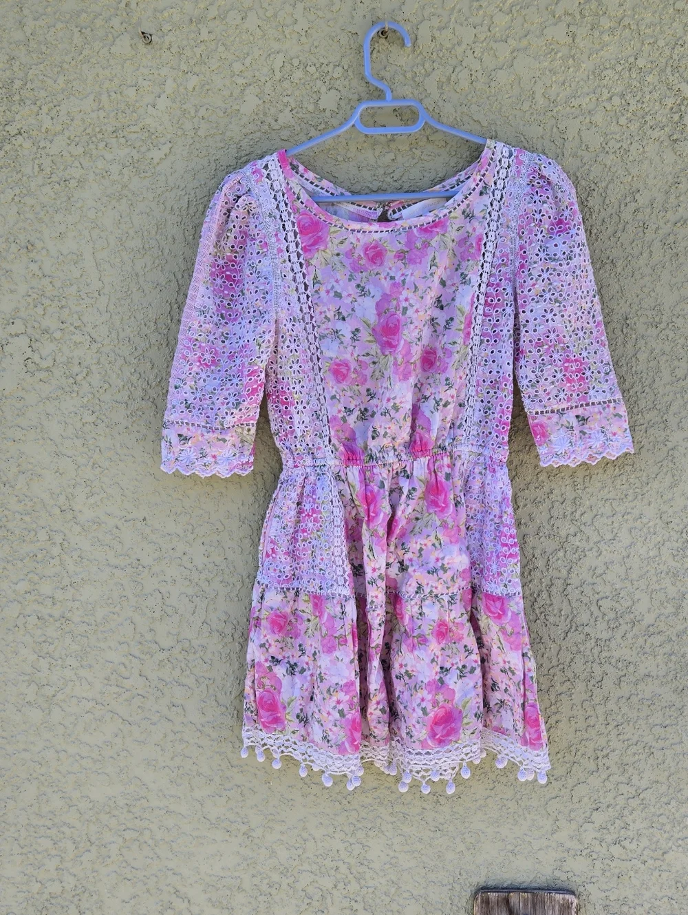 LoveShackFancy Novalie Floral Eyelet Mini Dress - Picture 2 of 7